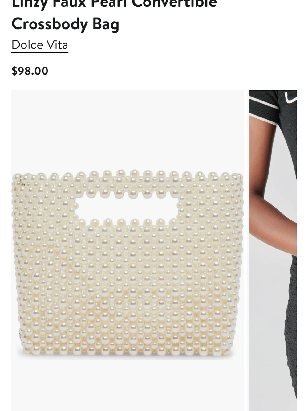 Dolce Vita Linzy Faux Pearl Top-Handle Clutch — Ivory Pearl